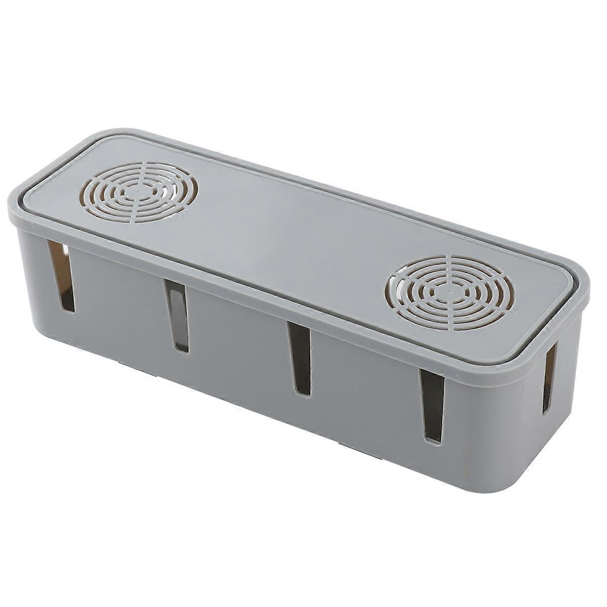 Power Strip Storage Box for Cable Organization Plug Socket Grey