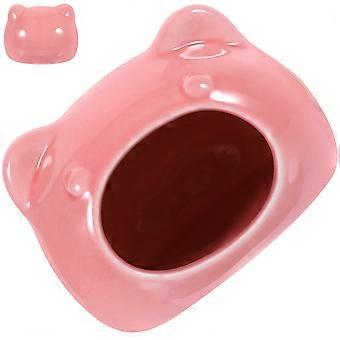 Keramisk hamsterhydda för smådjur rosa bekvämt gömställe