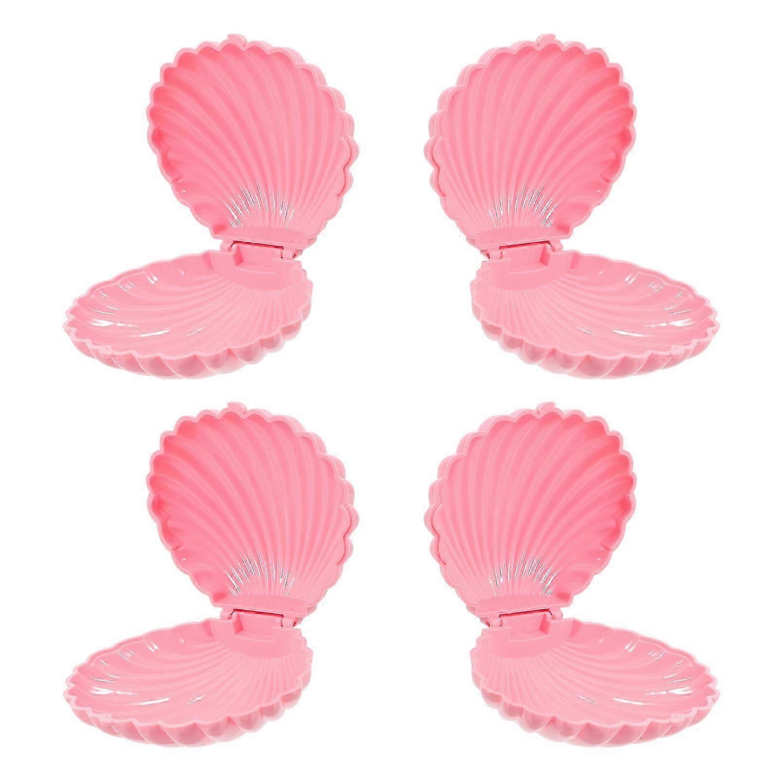Shell Gift Boxes Seashell Storage Case For Jewelry Small Items Pink 4Pack