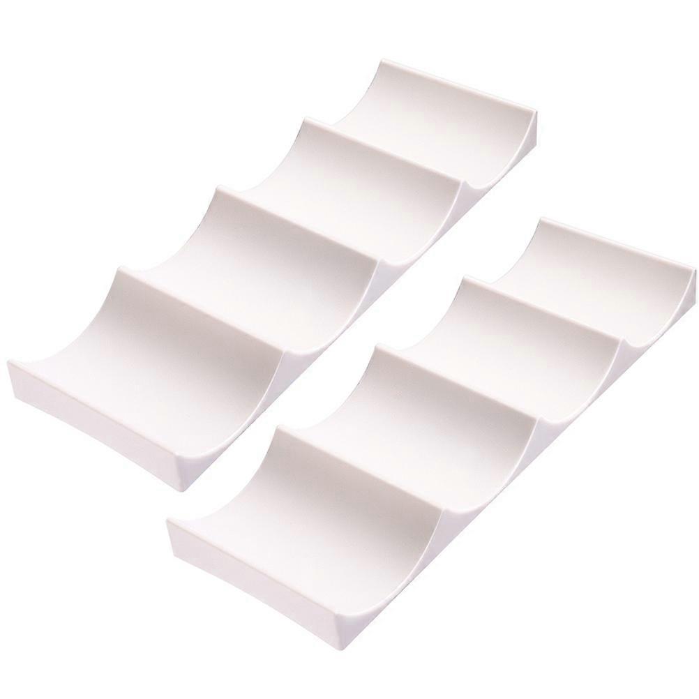 Rack Kitchen Display for Storage 2Pcs White Plastic Holders