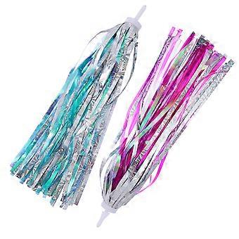 2 Paia di Nastro Decorativo Stelle filanti per bici per bambini Nastro per nappe per bici Ragazze Nappe per bici Nastri per bambini Stelle filanti per bici per bambini