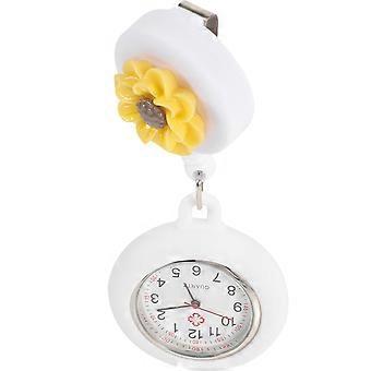 Intrekbare verpleegster horloge Clip op verpleegster horloge bloem verpleegster zakhorloge draagbare verpleegster horloge