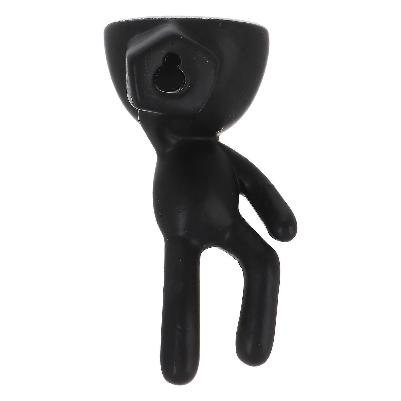 Mini Ceramic Plant Container Black for Humanoid Succulent Planter