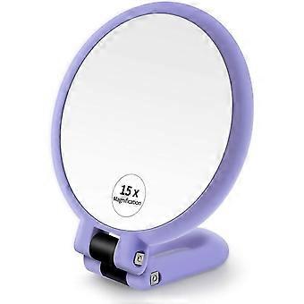 1x 15x Magnifying Hand Held Mirror ,Double Side Folding Mirror
