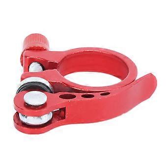 Seatpost Clamp Aluminum Alloy Quick Release Saddle Tube Clip compatible with Mountain Bikes 3cmRed
