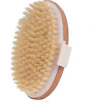 Torrborste, exfolierande skrubb med naturliga borst, torrborstning av kroppen för lymfdränage, cellulitreducering, torr hud, ökad blodcirkulation och