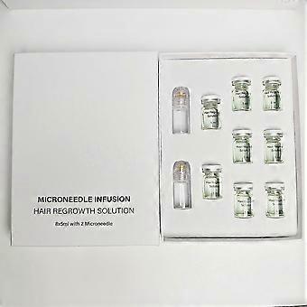 Tratamiento capilar para engrosar el cabello con microagujas de 0,25 mm y sérum de ácido hialurónico.