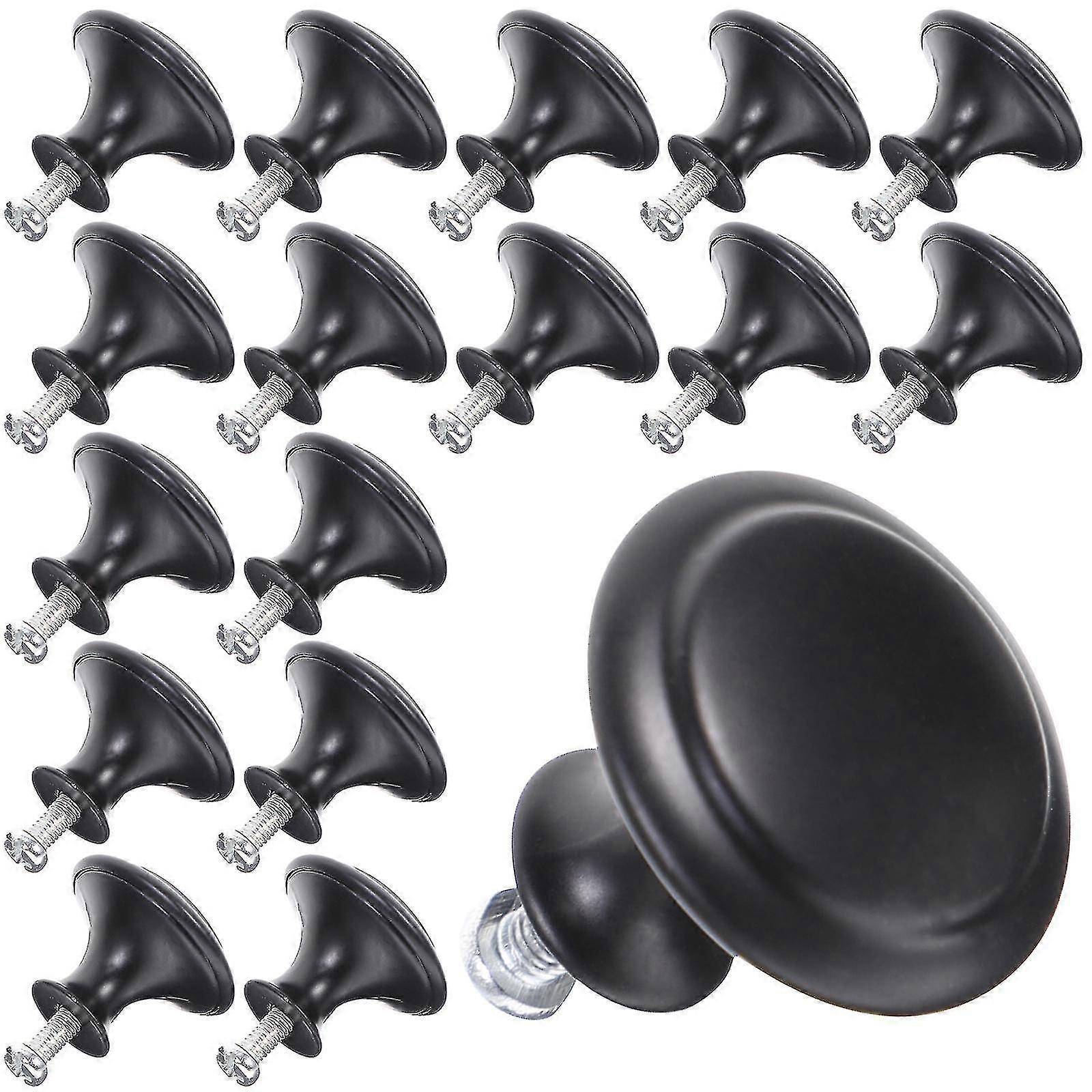 25 Pcs Drawer Handles Dresser Knobs Round Black Drawer Pulls Decorative Cabinet Knobs Cabinet Door Knobs Drawer Knobs Black-Yvan