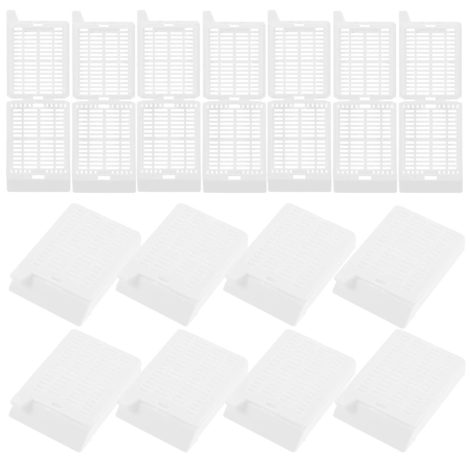 200 PCS Plastic Scientific Cassettes Square Hole Tissue Processing Embedding Cassettes (White)
