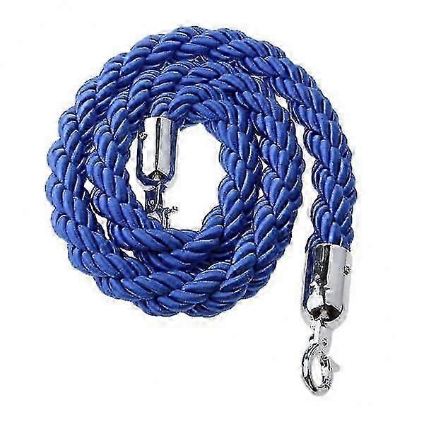 2x59 Inches Twisted Barrier Rope Queue Crowd Control For Posts Stands Blue