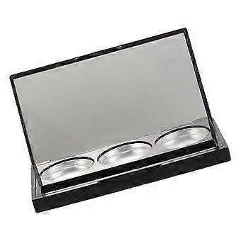 Black 3-Grid Eyeshadow Makeup Palette Plastic Refillable Case