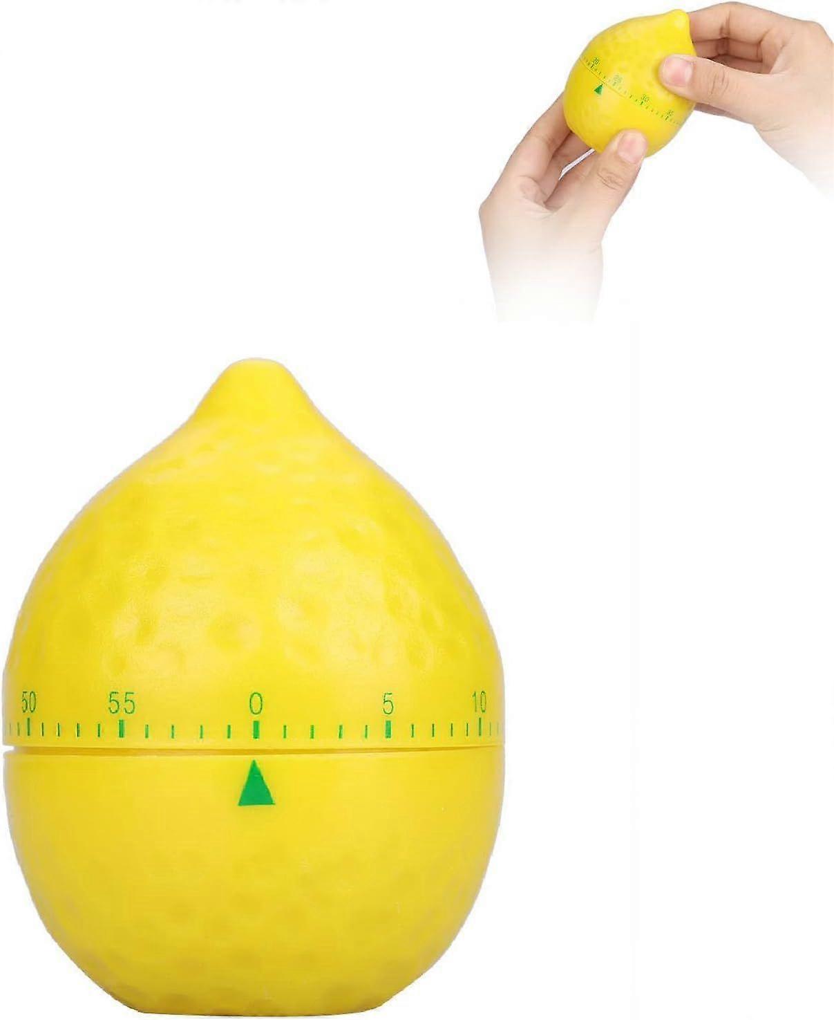 Lemon kitchen timer, 60-minute manual wind-up mechanical timer with alarm, manual countdown mechanical desk timer