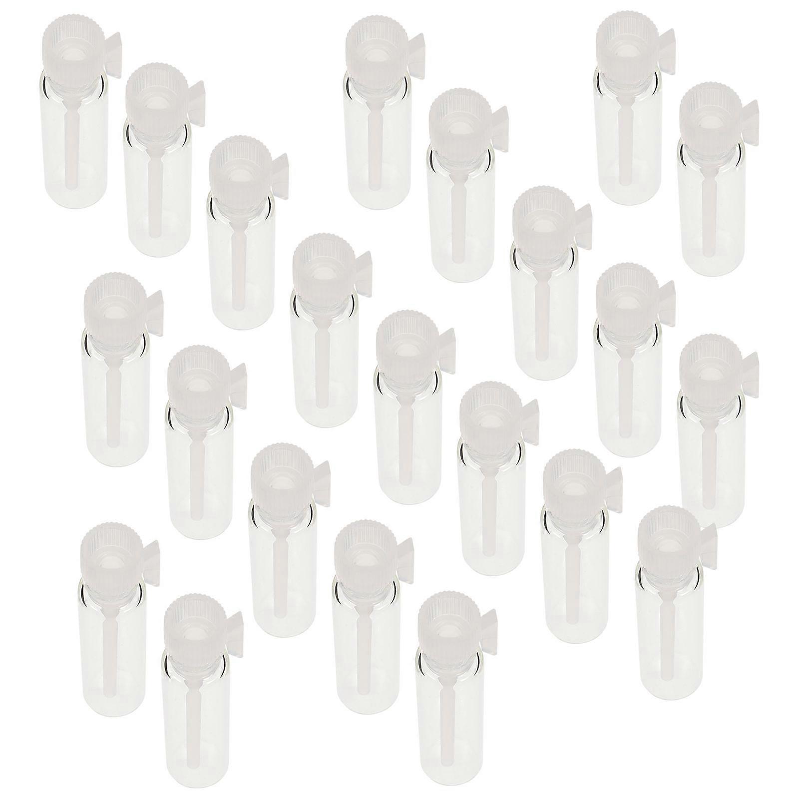 100pcs Sample Vials with Plastic Rod Caps Mini Glass Refillable Sample Bottles