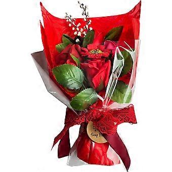 Red Boxed Hand Soap Flower Red Soap Flowers for Birthdays - Gift Ideas for Women - Mothers Day & Valentine s Day Bouquets for Her