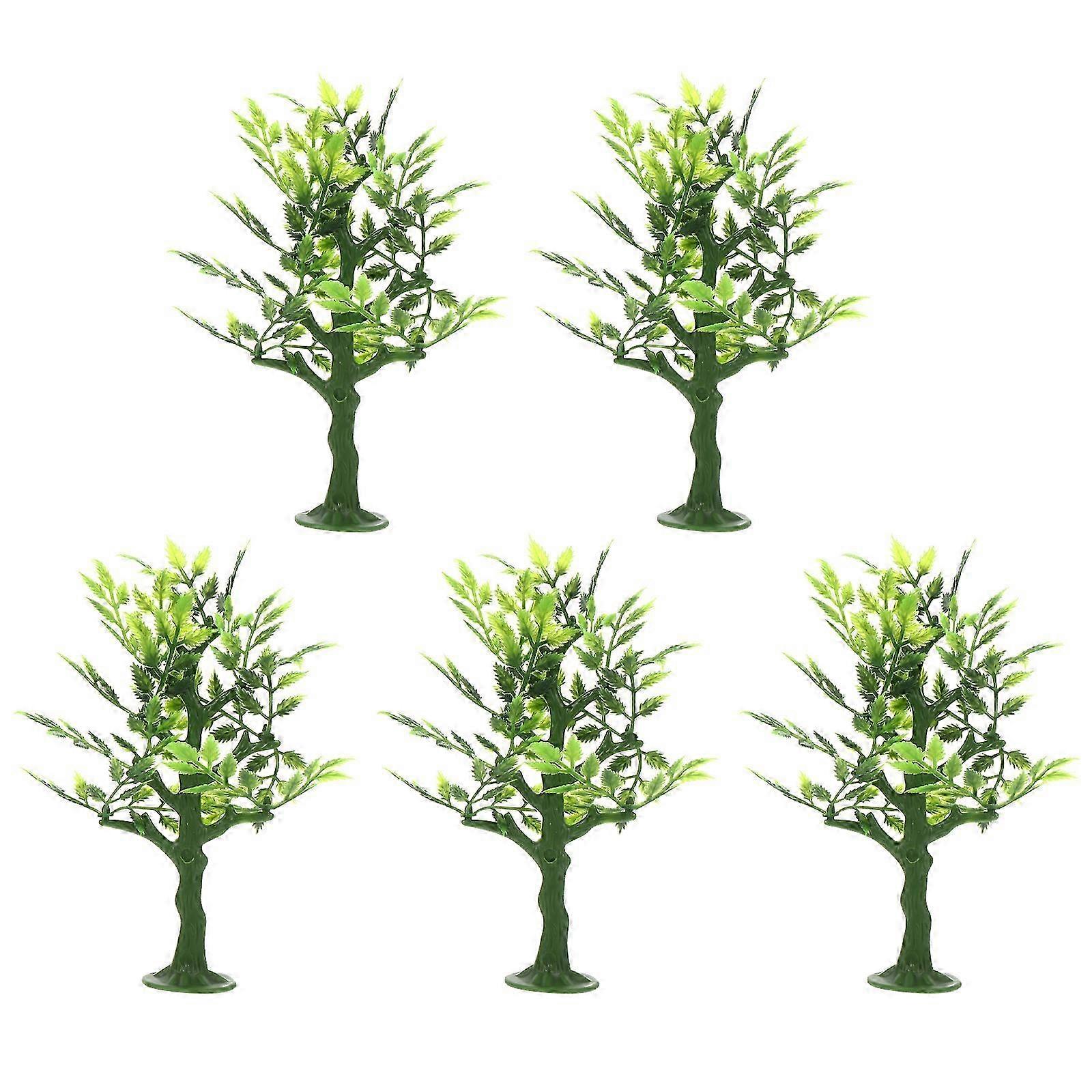 5pcs Miniature Tree Model Green Tree Model DIY Sand Table Plastic Tree Layout