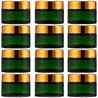 Face Cream Container Glass Refillable for Travel with 12Pcs Portable Jars