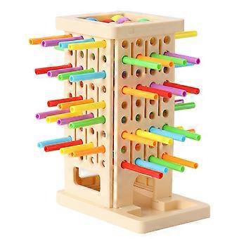 Plastic Draw Stick Tower Game Set for Kids, Color Sorting Ball Drop Tabletop Toy for Home Play, Preschool Activities and Hand Eye Skill Practice