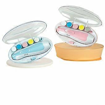 Portable Electric Nail Grinder 6-in-1 Safe Nail File and Trimmer with Cushion, LED Light, Grinding and Polishing Functions, AA Battery Powered