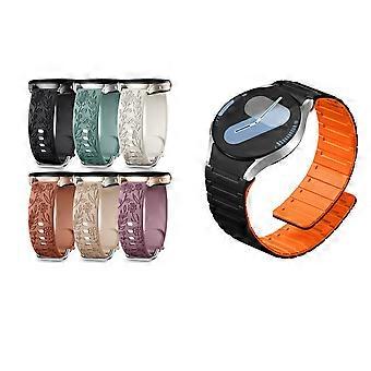 6 Pack Floral Engraved Magnetic Silicone Band for Samsung Galaxy Watch 7 6 5 4, No Gap 20mm Strap