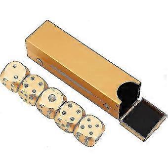 5pcs Aluminum Alloy Dice Table Game Dice Set With Storage Box (silver Rectangular Box)