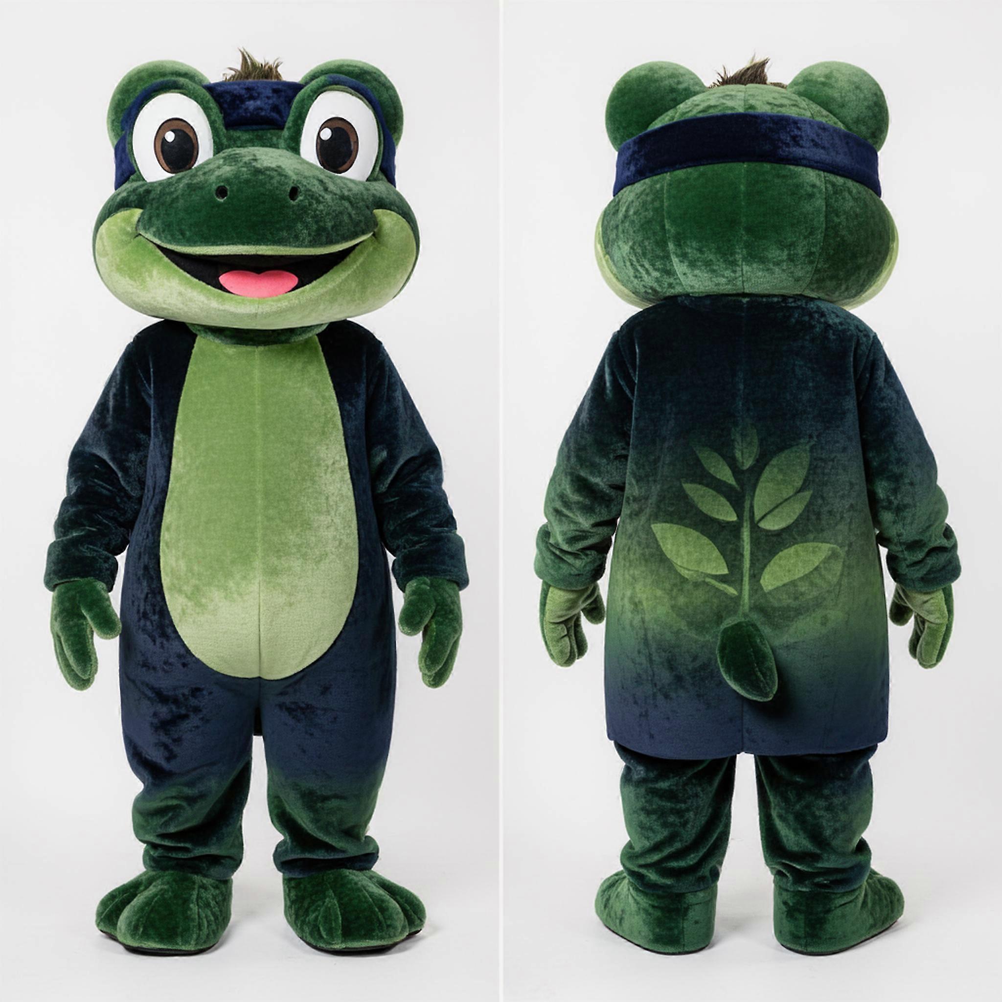 MASTICOT Forest Green Velvety Frog Mascot