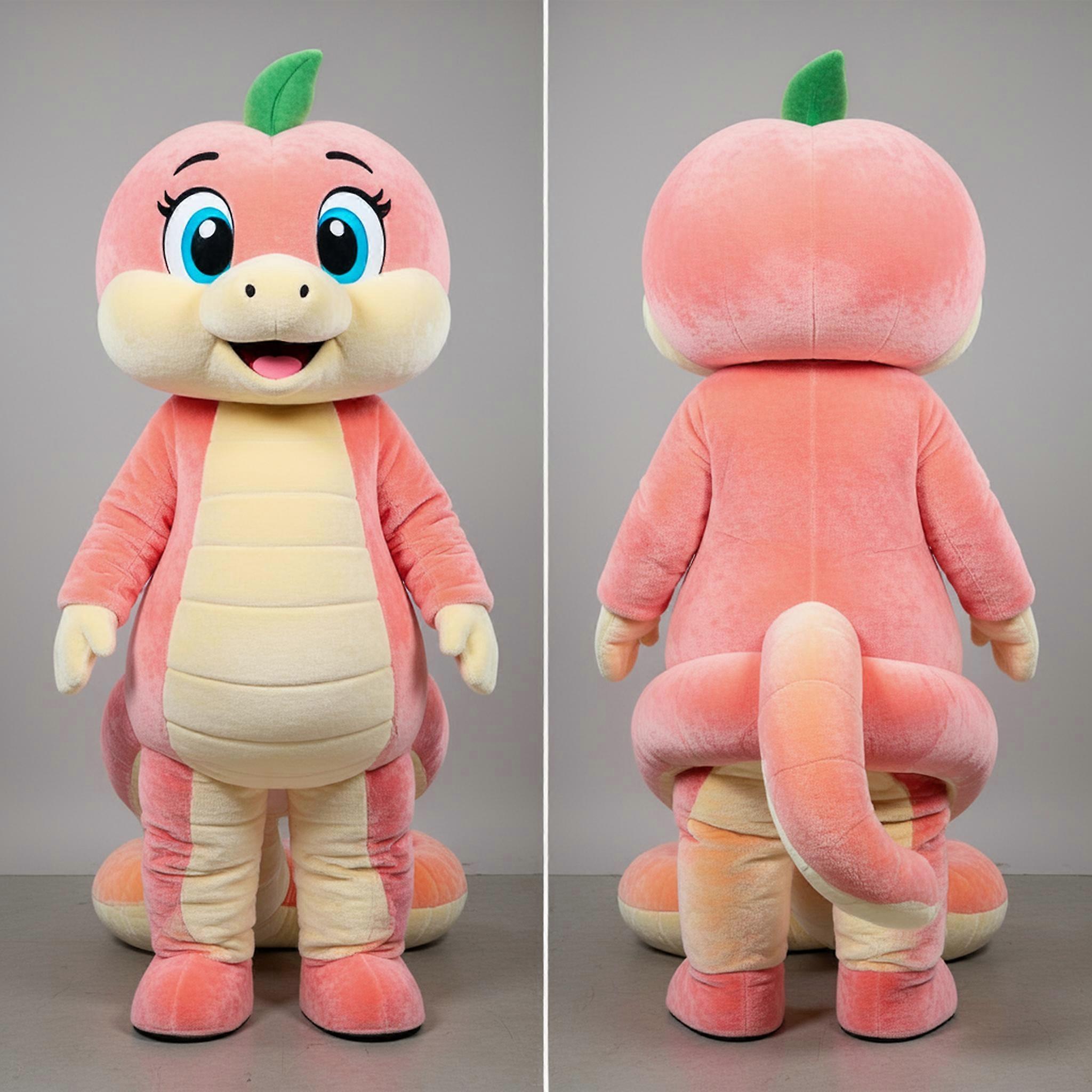 MASTICOT Peach Soft Rounded Snake Mascot