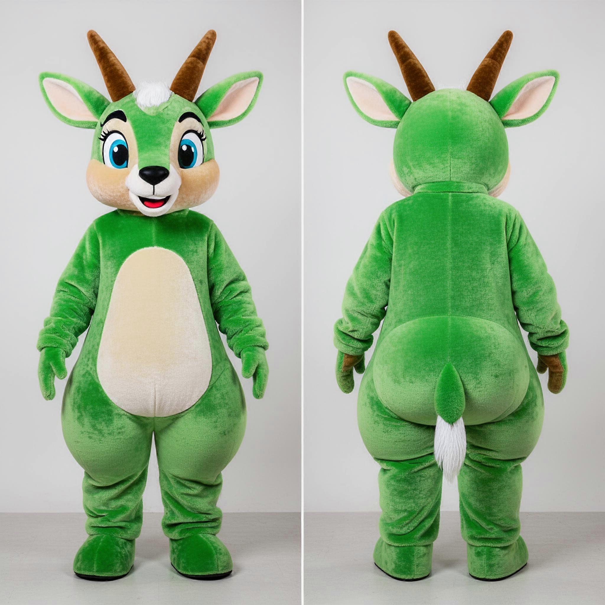 MASTICOT Forest Green Graceful Gazelle Mascot