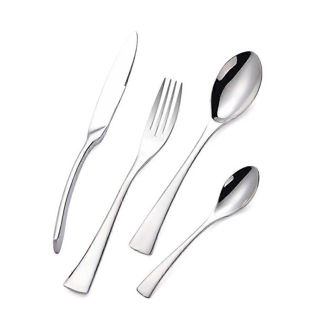4pcs Cutlery Set Tableware Tableware Spoons Knife Fork Stainless Steel Silver