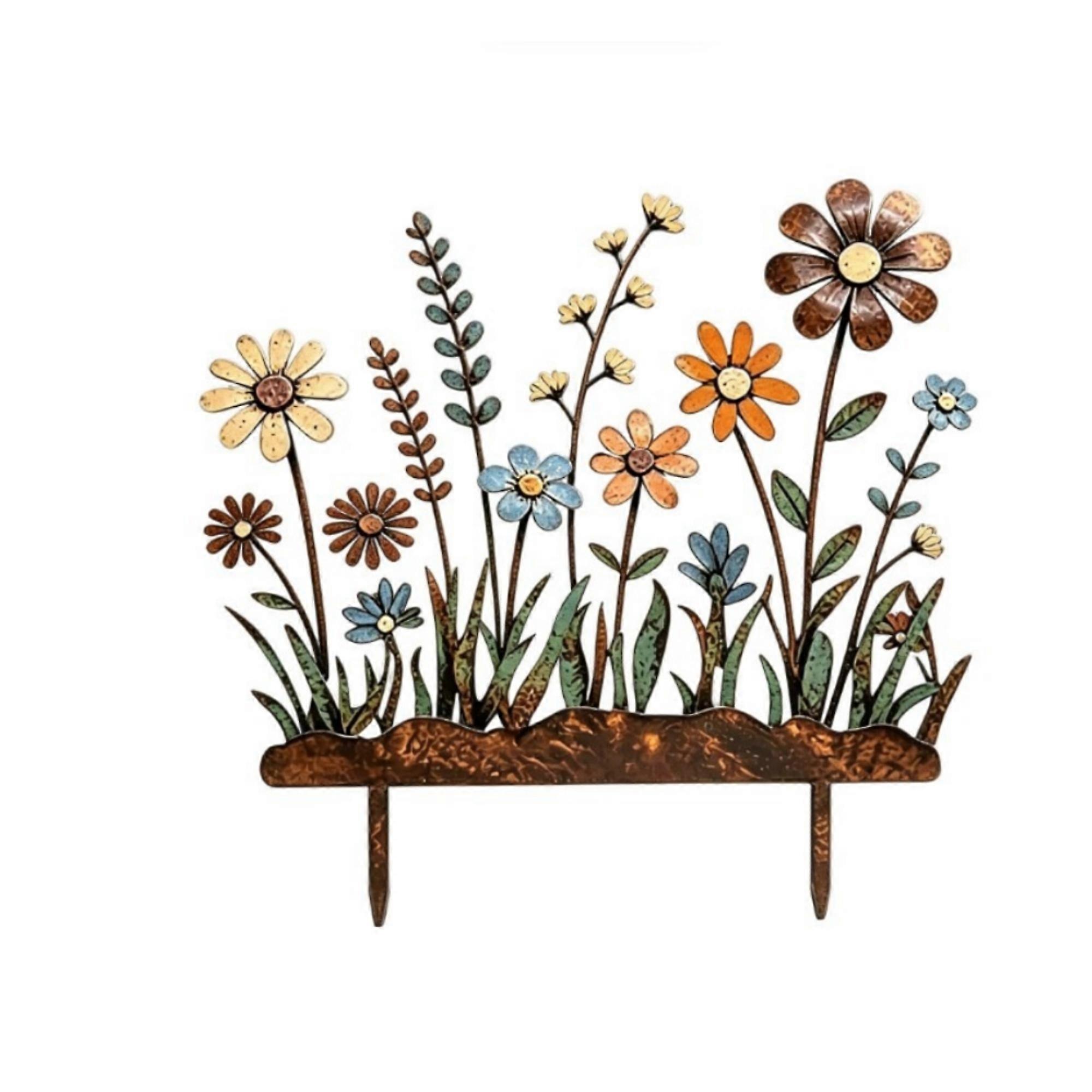 Colored flower iron lawn decoration ground plug