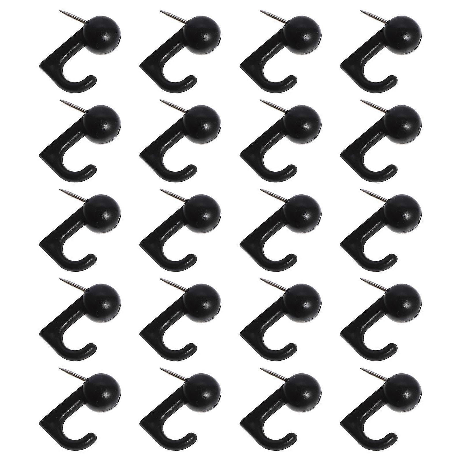 Multi-Purpose Pushpin Hook Black for DIY Use 50Pcs Set