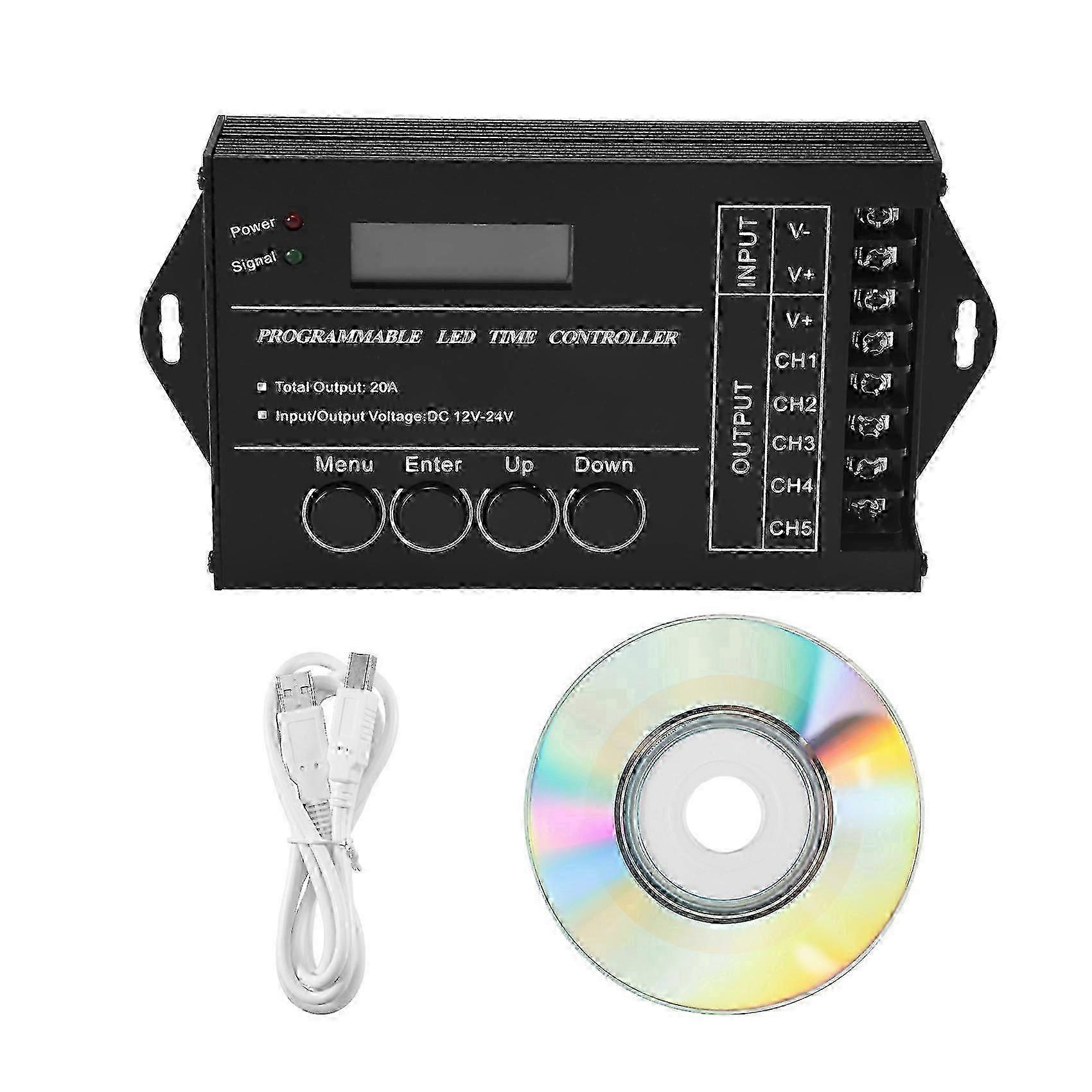 TC420 Programmable RGB LED Controller, 5 Channels, 12-24V DC, Simple Timer DimmerWHBYV