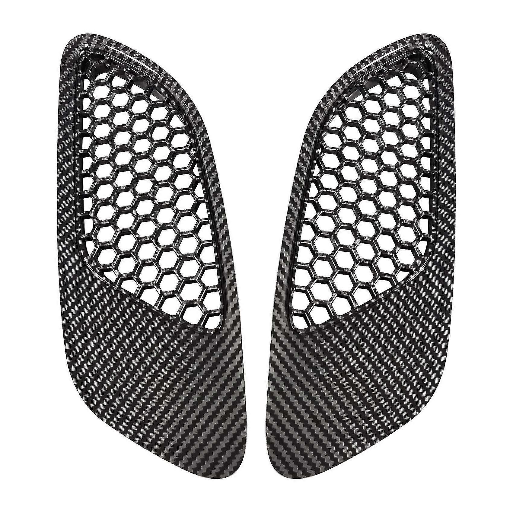 2pcs Engine Hood Vent Louvers Air Scoop Vent Cover For E90 E91 E92 E93 , Carbon Fiber Pattern