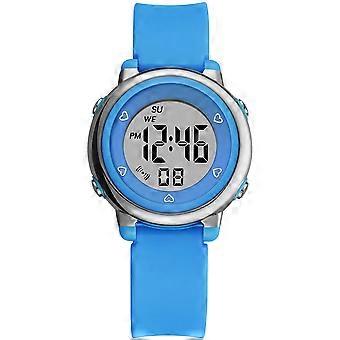 Multi-Function Waterproof Electronic Watch for Students LED 1Pcs Blue