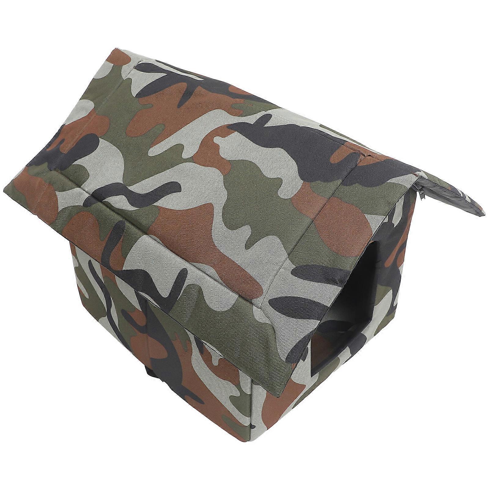 Windproof Rainproof Cat House Elevated Camouflage Design