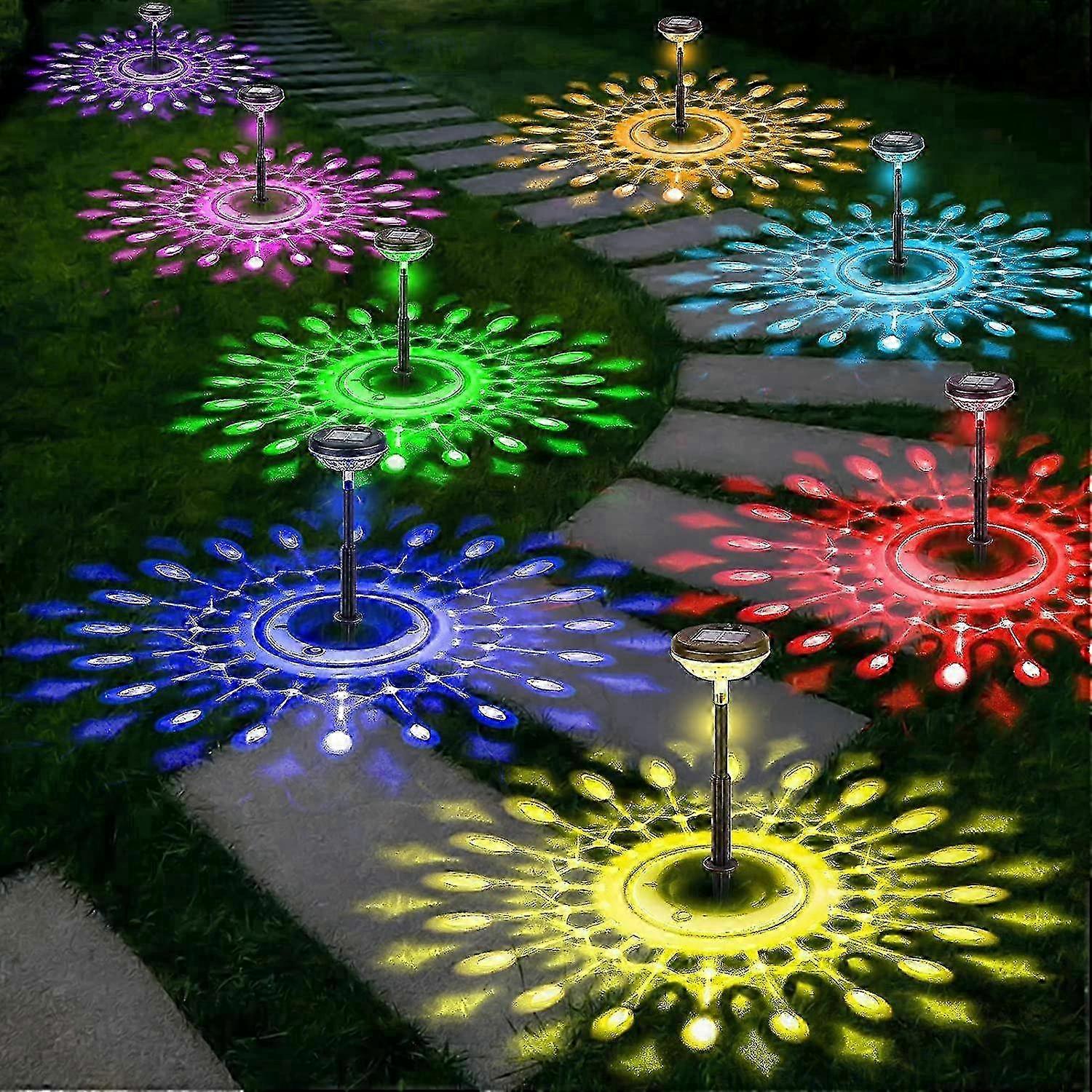 8 Pack Solar Pathway Lights Color Changing