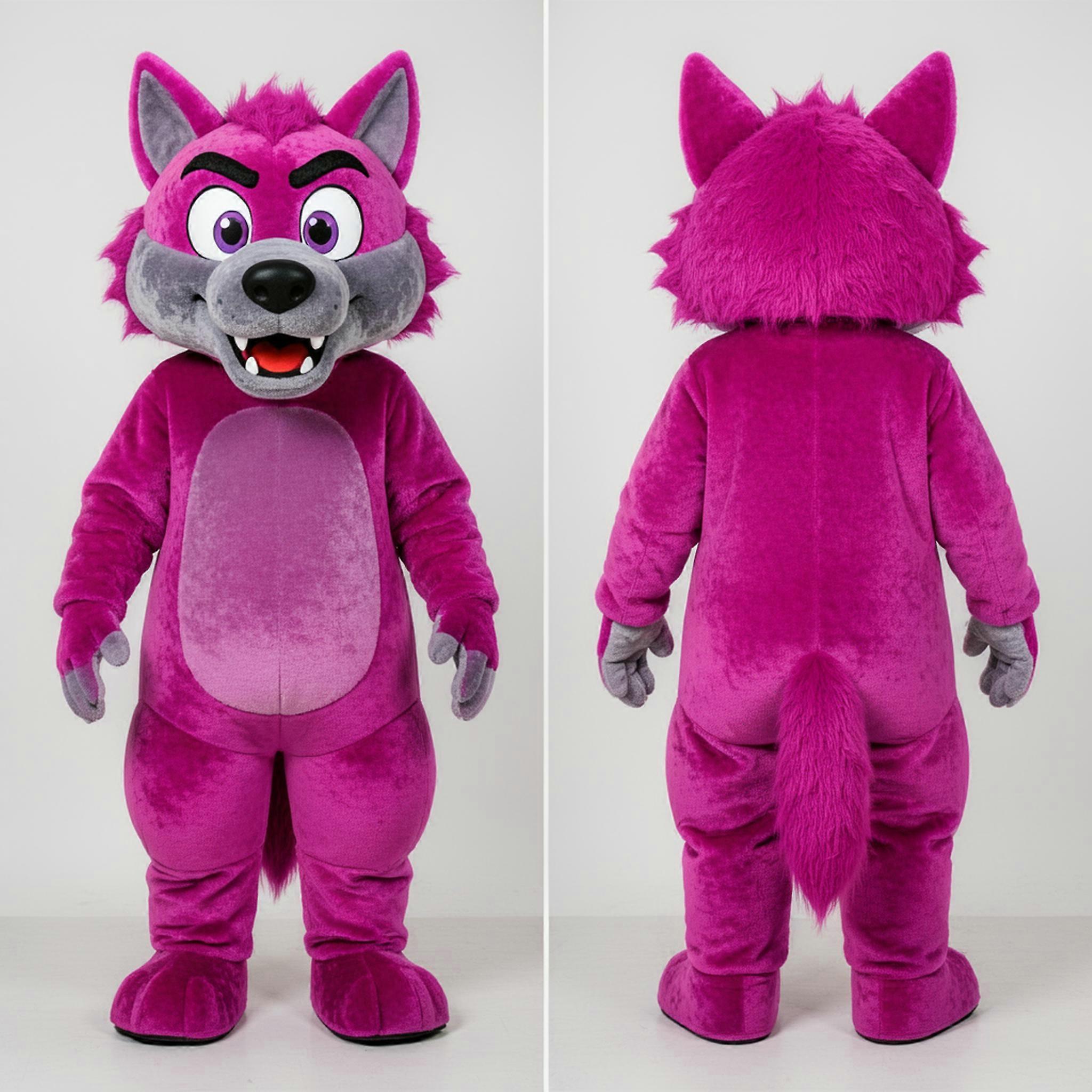MASTICOT Magenta Plush Werewolf Mascot