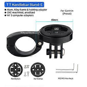 Deemount Bicycle Computer Holder Stand TT Handlebar Speedometer Mount Incl. 3 Adapters for GARMIN Bryton Wahoo Fits GoPro Camera
