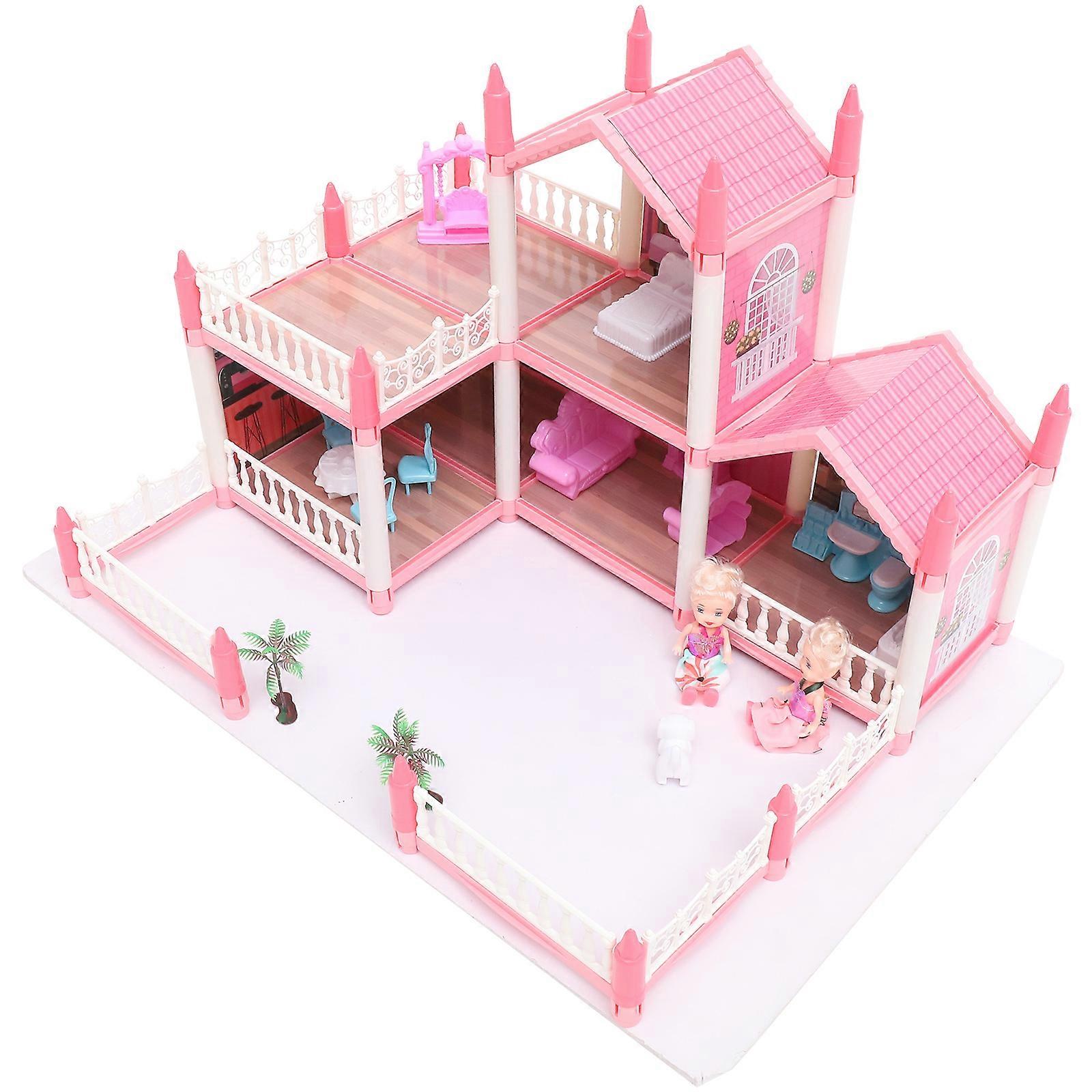 Educational Miniature Doll House Model For Children Indoor Play 2Set With Rectangular Shape