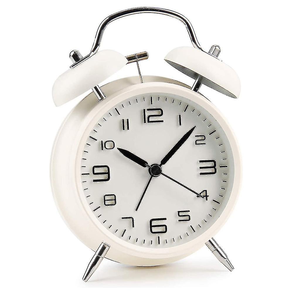 Double Bell Alarm Clock With Night Light, Large Dial Of 4 Inches