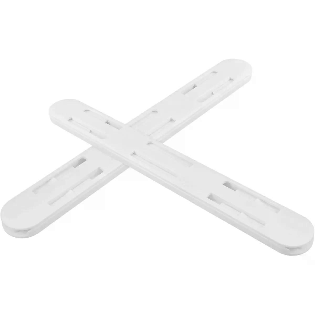 White ABS Drawer Slides, Two Section Pull Out Rails, 2 Pieces