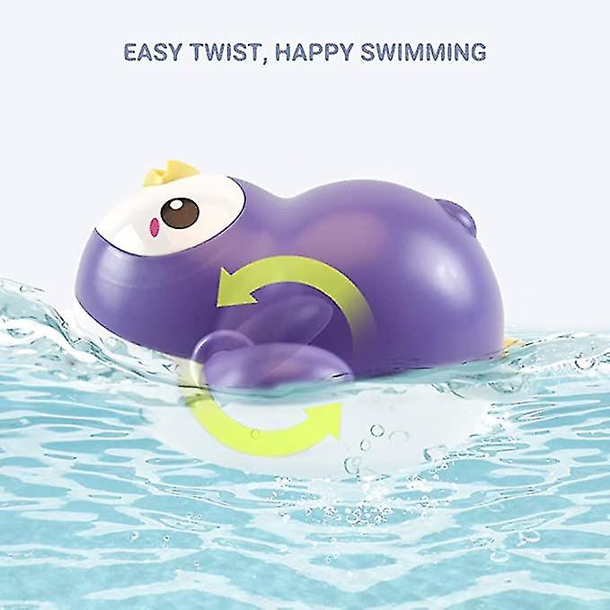 Baby Bath Toys, Wind Up Penguin Bathtub Toys, Toddlers Swimming Floating Playing Set In Bathroom Beach Pool, Colourful Water Playset Gifts For Boys An