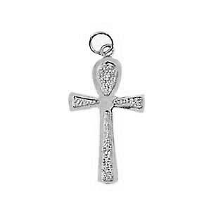 Silver 28x16mm plain Ankh or Peace Cross