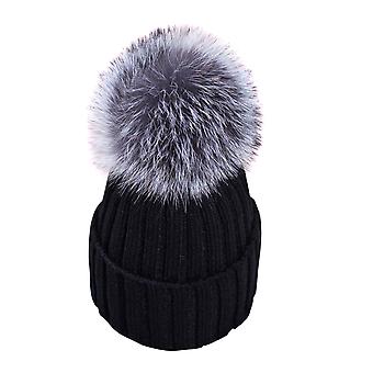 Women Winter Plush Pom Pom Ball Knit Beanie Ski Cap Bobble Hat Warm Comfortable New