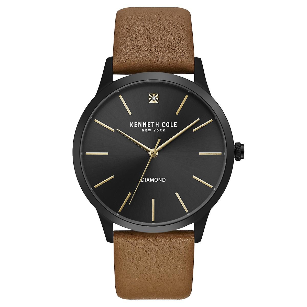 Kenneth Cole New York men's wrist watch analog quartz leather KC15111012