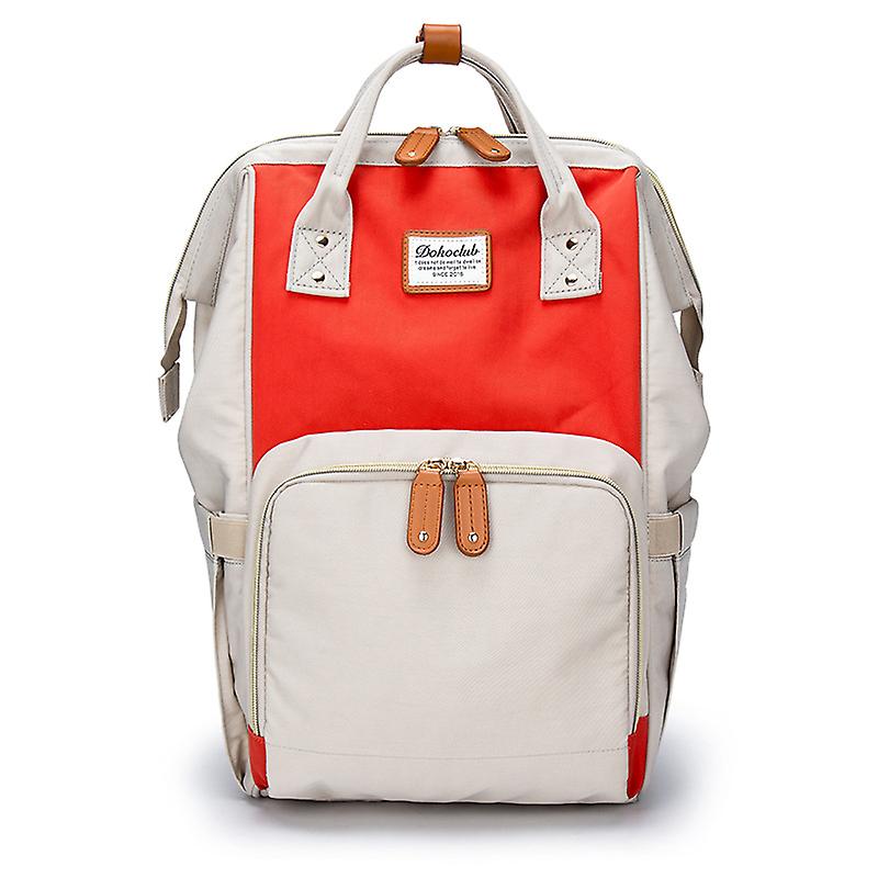 Color Blocking Diaper Bag Large Capacity Backpack Mummy Bag Style01