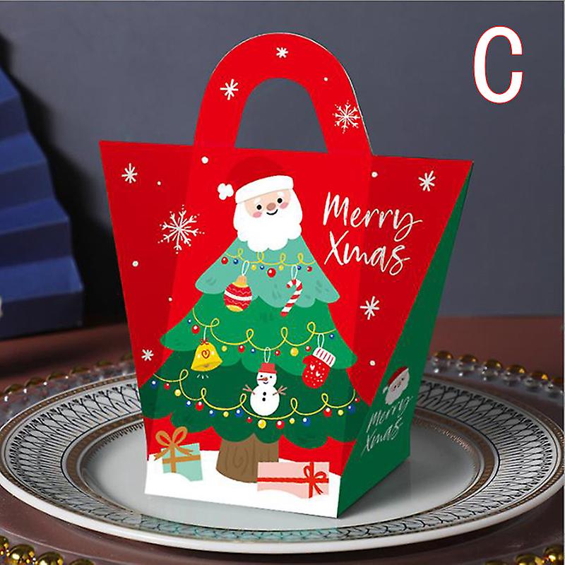 5st julklappspåse rött papper julpåse för godis cookie paking box