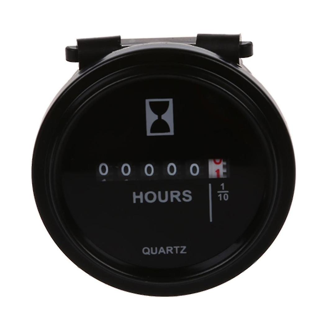 6v-80v Dc / Ac Round Quartz Hour Meter Gauge For Boat Car Truck Engine