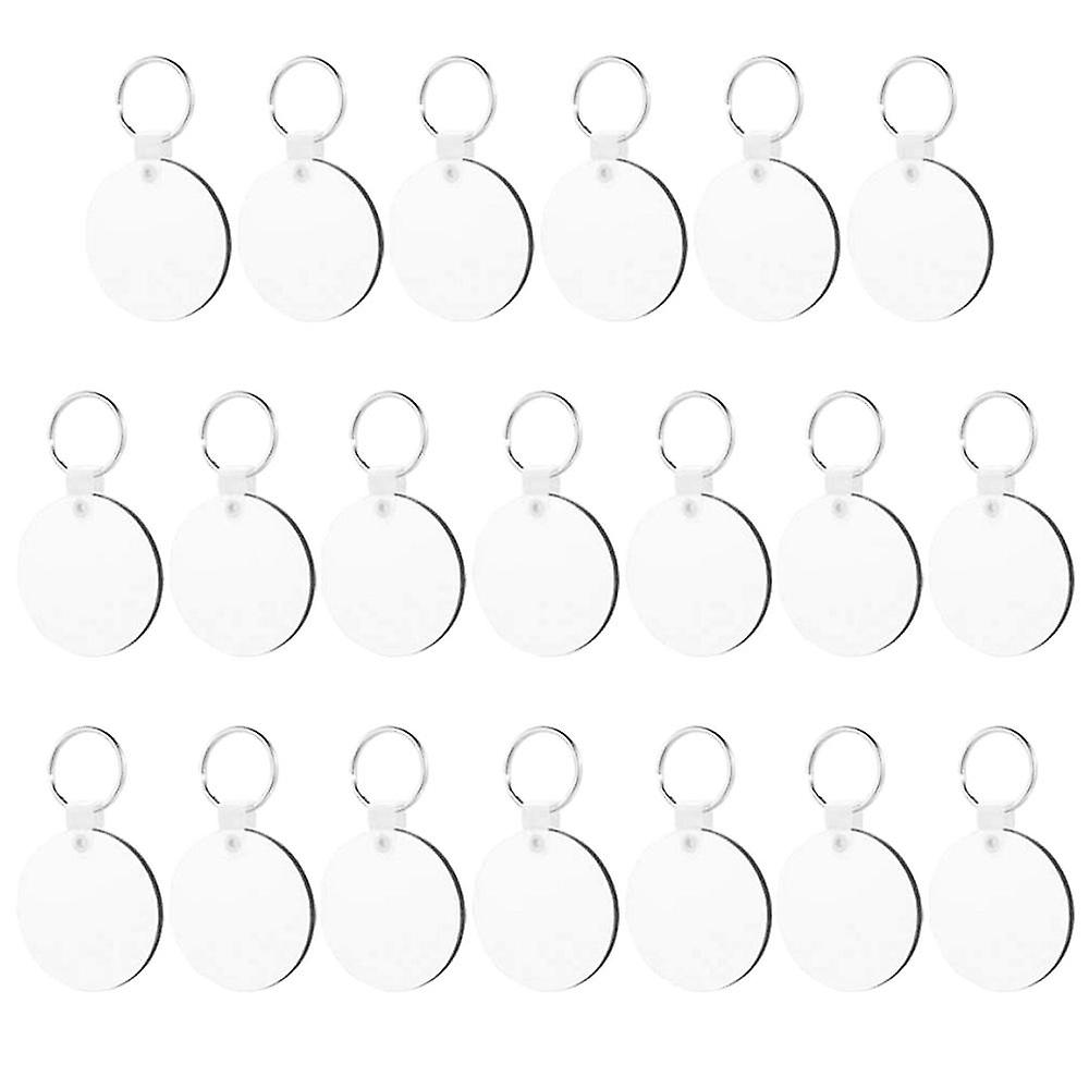 20pcs Sublimation Blank Keychain Diy Mdf Blank Keychain With Key Ring Thermal Transfer Printing Key