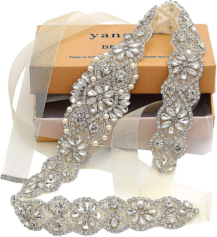 Bridal Belt Hand Rhinestone Wedding Belt Clear Crystal 22