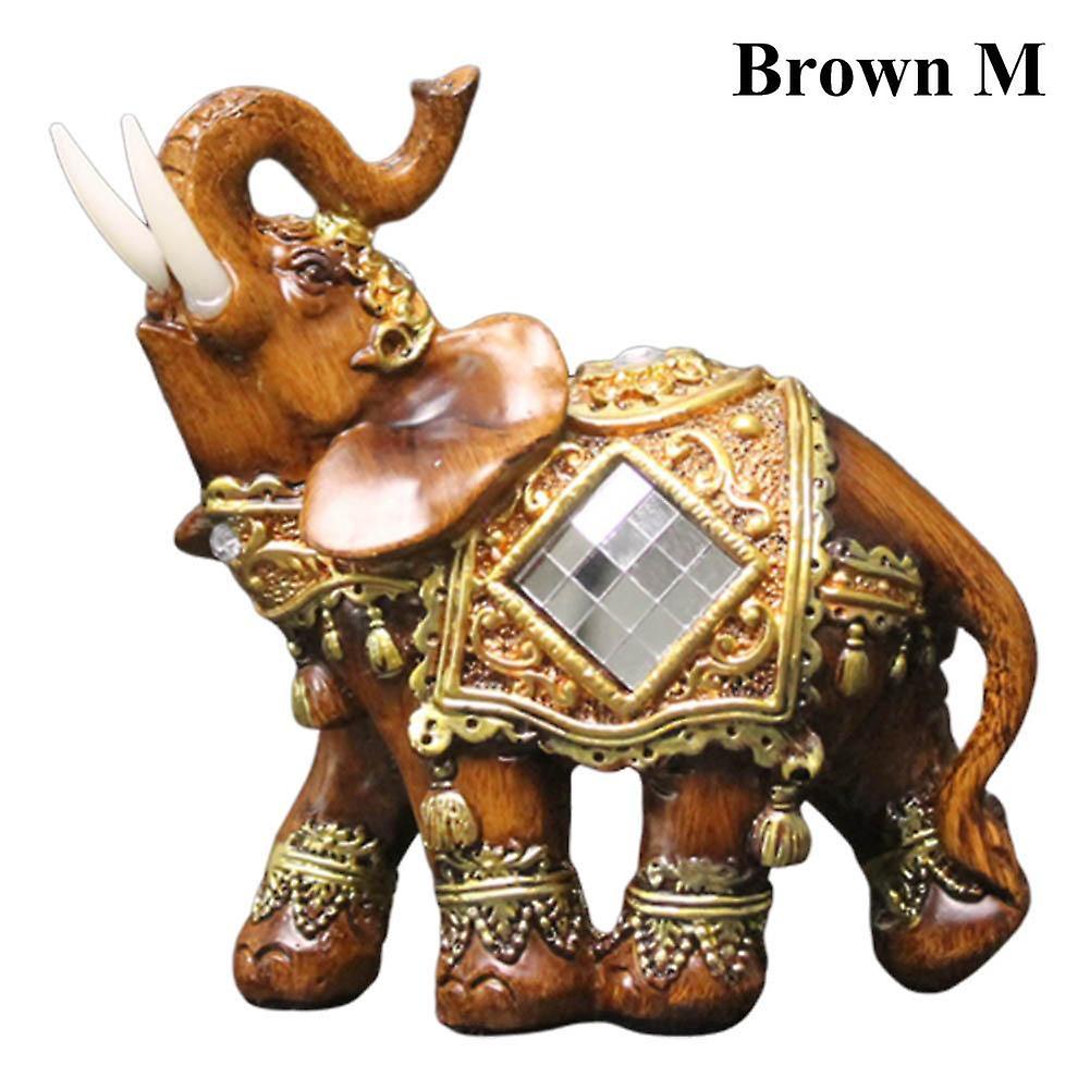 ZHOUBA Elephant Figurine Resin Garden Miniature Craft Gift Home Desktop Decoration